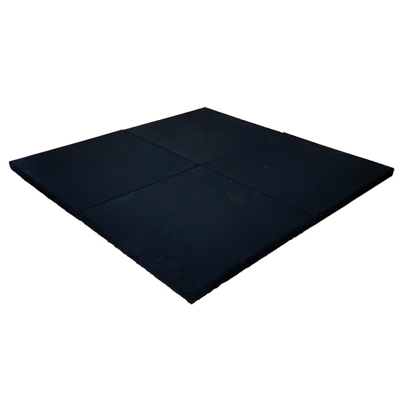 Gymgolv / gymmatta med raka kanter (50 cm x 50 cm x 3 cm) - black