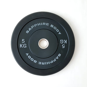 Bumper plates, Sapphire Body (svarta med färgad text), 5-25 kg